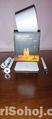 LED NIGHT TABLE LAMP WITH THREE COLORS & RECHARGEABLE.
